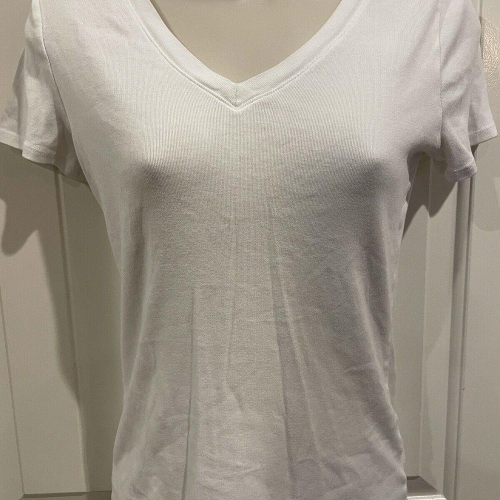Merona White V Neck XS Short Sleeve T Shirt
